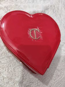 Red Heart Shaped Clutch Bag