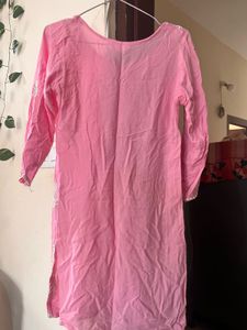 Charming Pink Chikankari short Kurta