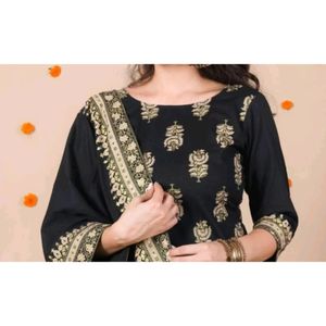 Black Kurti With Sharara And Dupatta