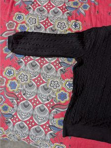 AND Black Cable Knit Sweater