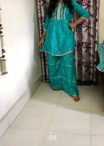 Stylum Turquoise Kurta Sharara Set With Dupatta