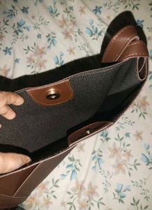 Chic Brown Faux Leather Tote Bag