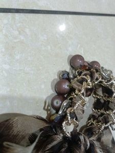 Chic Hair Scarf with Beaded Detail
