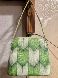 Chic Geometric Green Shoulder Bag