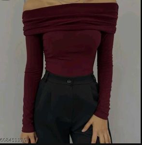 Off-Shoulder Burgundy Top