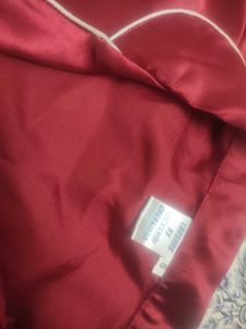 Elegant Red Silk Nightsuit top