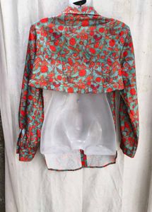 Boho Floral Print Button-Up Shirt