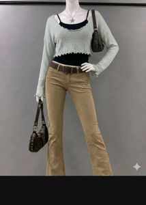 Light Blue Ruffle Crop Top