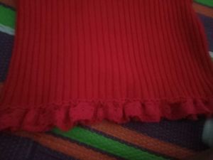 Red Lace Trim Camisole Top