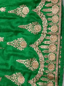 Emerald Green Embroidered Lehenga Skirt