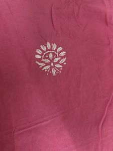 Pink Embroidered Cotton Kurta
