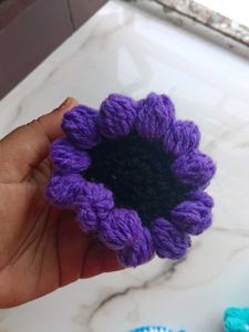 Handmade Crochet Sunflower Hair Clip