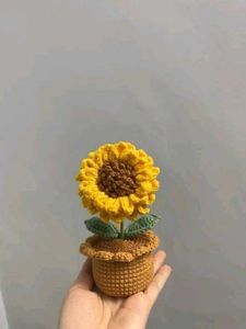 Handmade Crochet Sunflower Plant