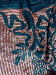 Beautiful Teal &amp; Copper Saree