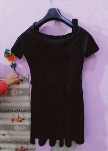 Black Colour Middi Dress