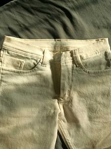 off white denim jeans.