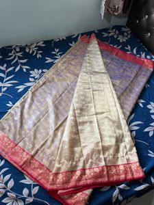 Elegant Cream Saree with Blouse