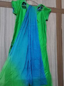 Green  Kurti With Dupatta