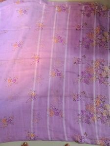 Beautiful Lavender Floral Print Saree