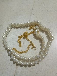 Pearl & Gold Chain Belt