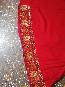 Red Kurta n plazo set with Golden Embroidery