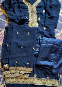 Navy Blue Salwar Suit dupatta