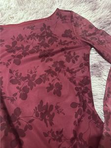 Savana burgundy Floral Mini Dress