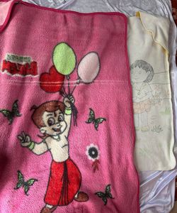 Set of 2 Soft Baby Fleece Blankets | Good Conditio