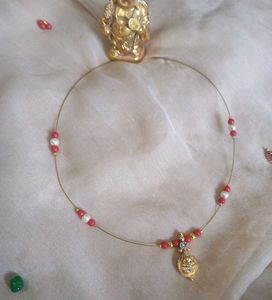 Elegant Red & Pearl Necklace