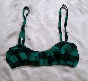 Green Plaid Bra