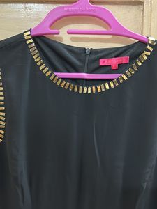 Black Sequins Work Gown