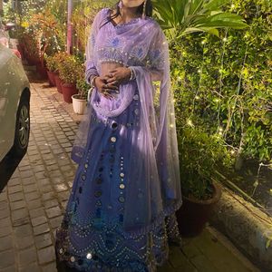 Lilac Mirrorwork Lehenga Set