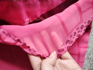 Vibrant Pink Ikat Print Saree