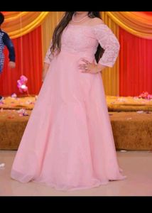 Elegant Off-the-Shoulder Pink Gown