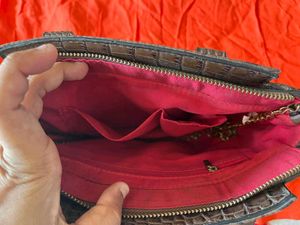 Brown Patterned Handbag