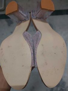 New Sparkly Rose Gold Block Heels UNUSED