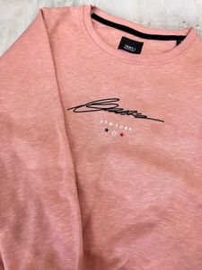 Peach Graphic Print Sweatshirt
