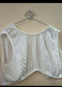 Chic White Knit Vest