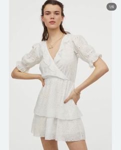Chic White Broderie Anglaise Mini Dress
