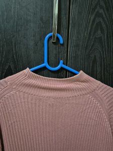 Baby Pink Knit Turtleneck Sweater