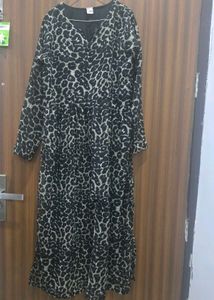 Chic Leopard Print Long Kurta