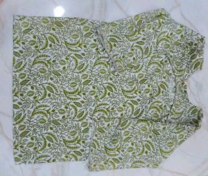 Green Paisley Print Kurta