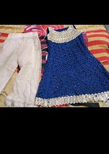 Blue Kurta Sharara Set for Girls