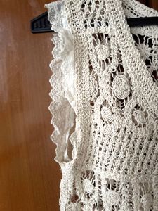 Boho Crochet Floral Vest