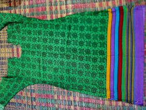 Green Printed Kurta Set