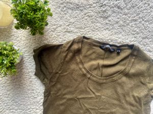 Olive Green Short Sleeve Top