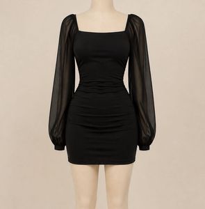 Chic Black Puff Sleeve Dress