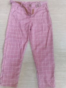 Pink Plaid Pants NO BELT