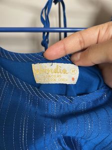 Fabindia Blue Chanderi Kurta