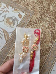 Beautiful Rakhi and Earrings Set